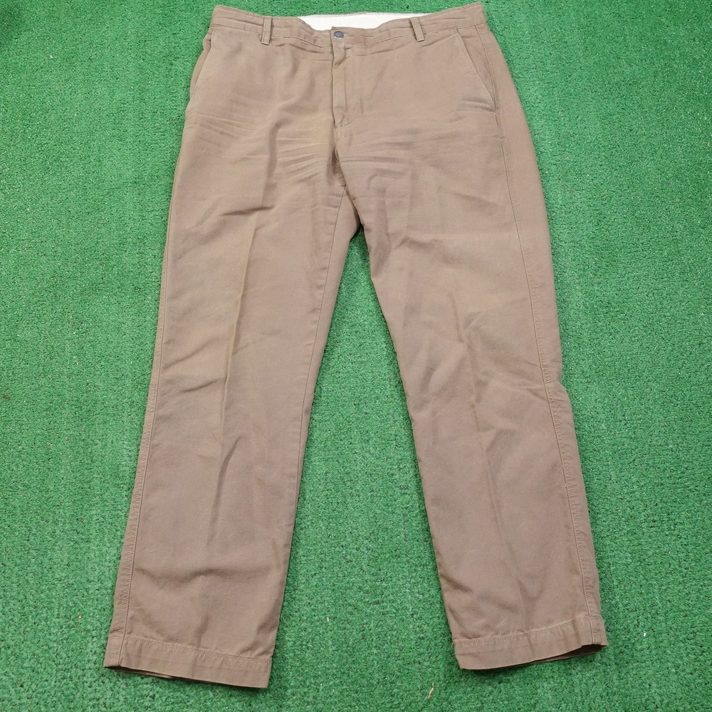 ROUNDTREE & YORKE CASUALS BROWN KHAKI PANTS MENS SIZE 36X30